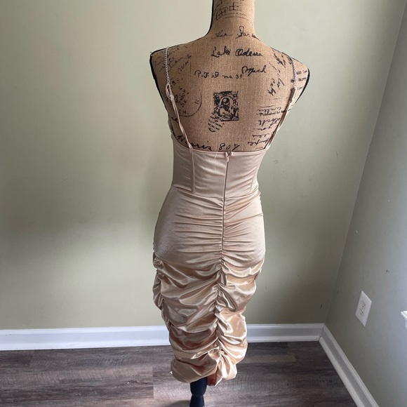 ⭐️3for$30 Roughed Bodycon Dress with Metallic Straps - Picture 2 of 2